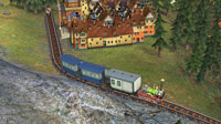 A Patentee engine takes 19th century travellers on a scenic journey through the English countryside.