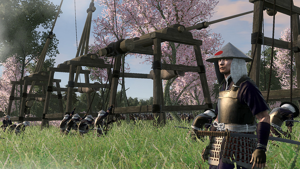 L'accerchiato clan degli Ashikaga fa la guardia alle sue catapulte a lungo raggio.  