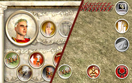 Der Aufbau von ROME: Total War für iPad: Benutzeroberfläche