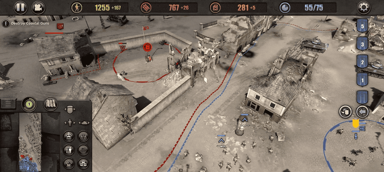 See-through UI in Company of Heroes for iPhone and Android