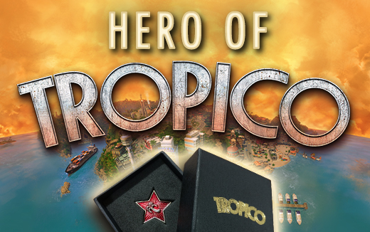 Coin a phrase and win a Hero of Tropico pin badge!