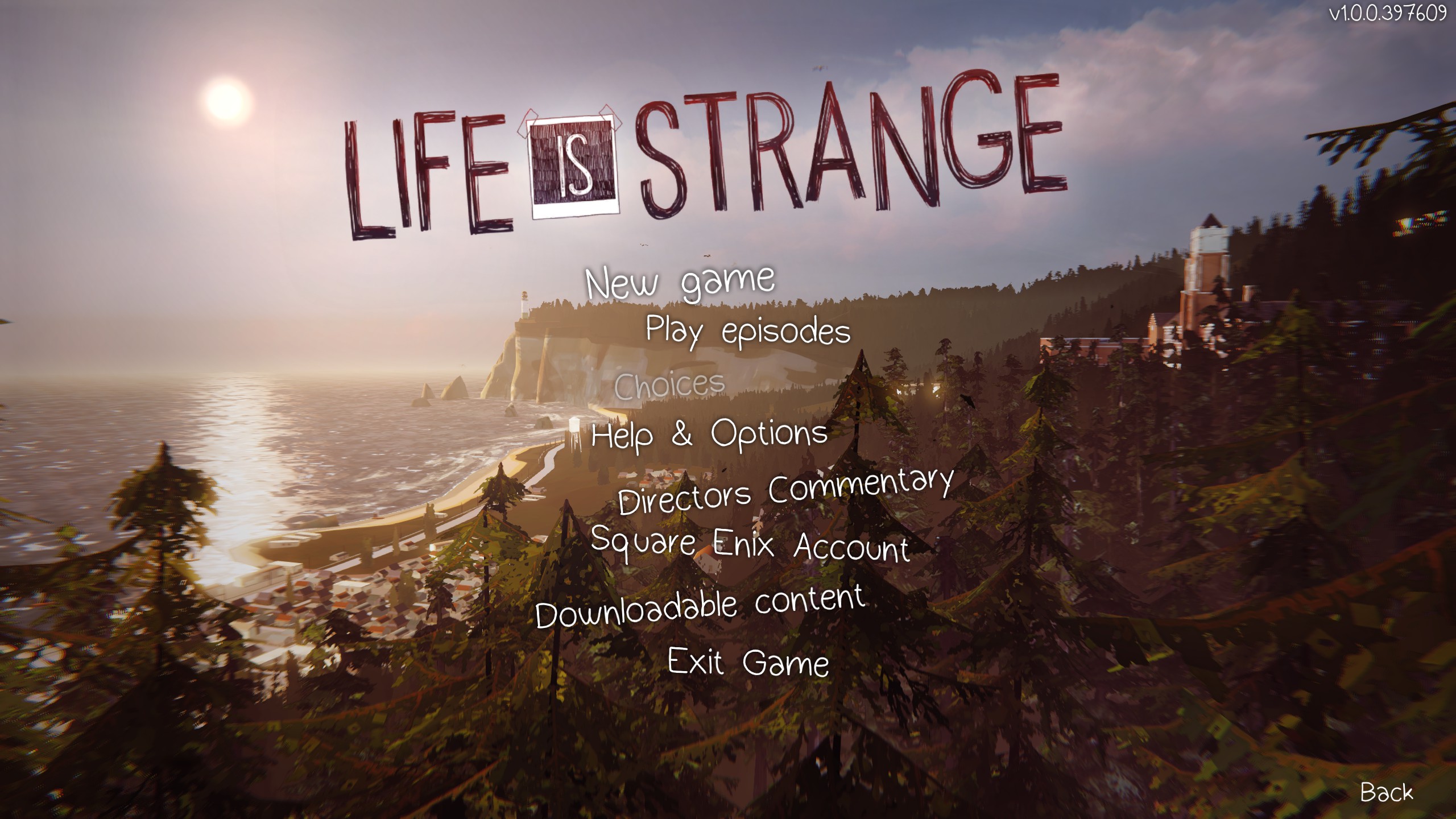 Image of main menu