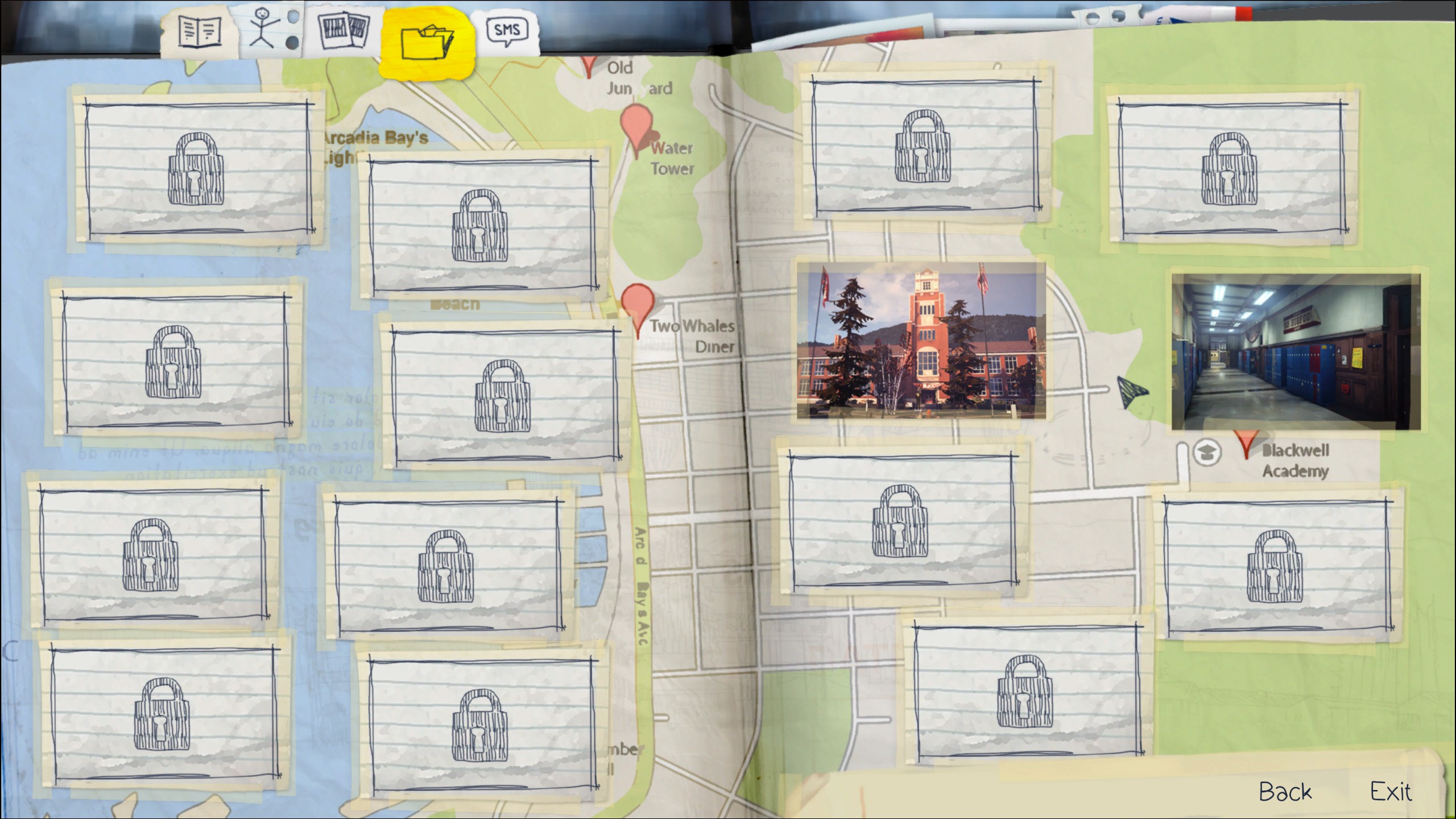 Image of mementos screen