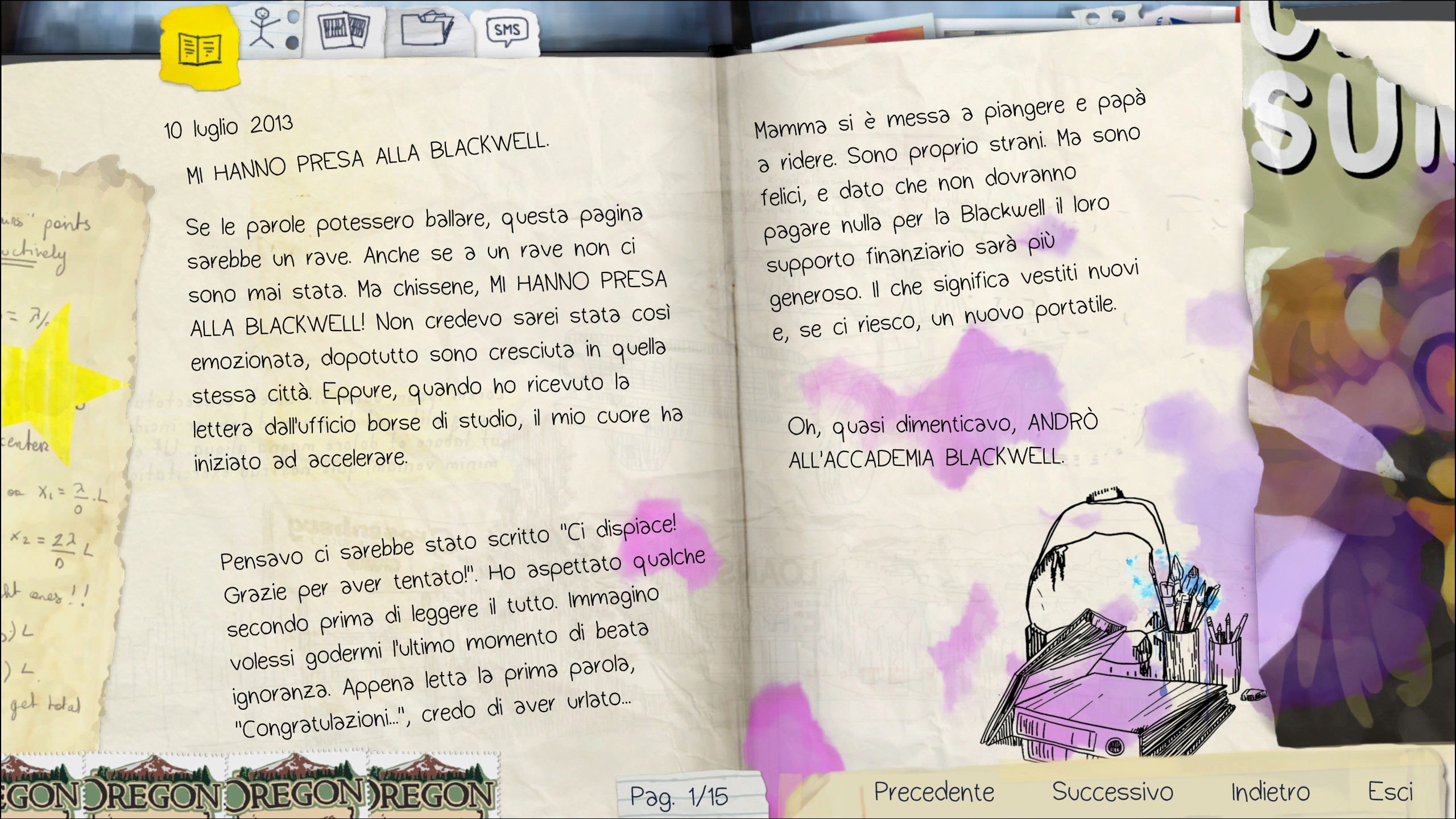 Image of the journal menu