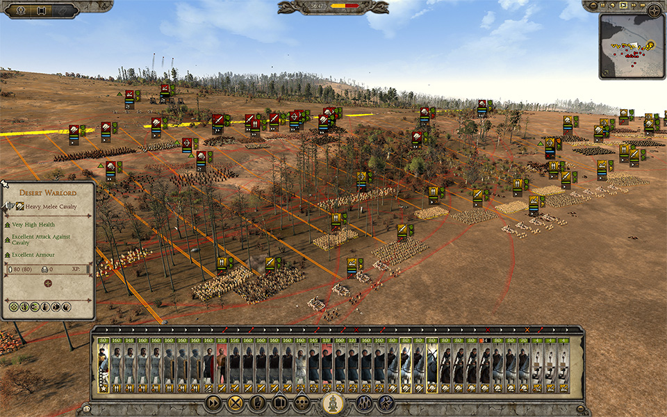 <strong>MASSIVE REAL-TIME BATTLES</strong> <span>Command the forces of the steppe, barbarian kingdoms and the last defenders of Rome as they engage in spectacular conflicts across mountain, desert and plain.</span>