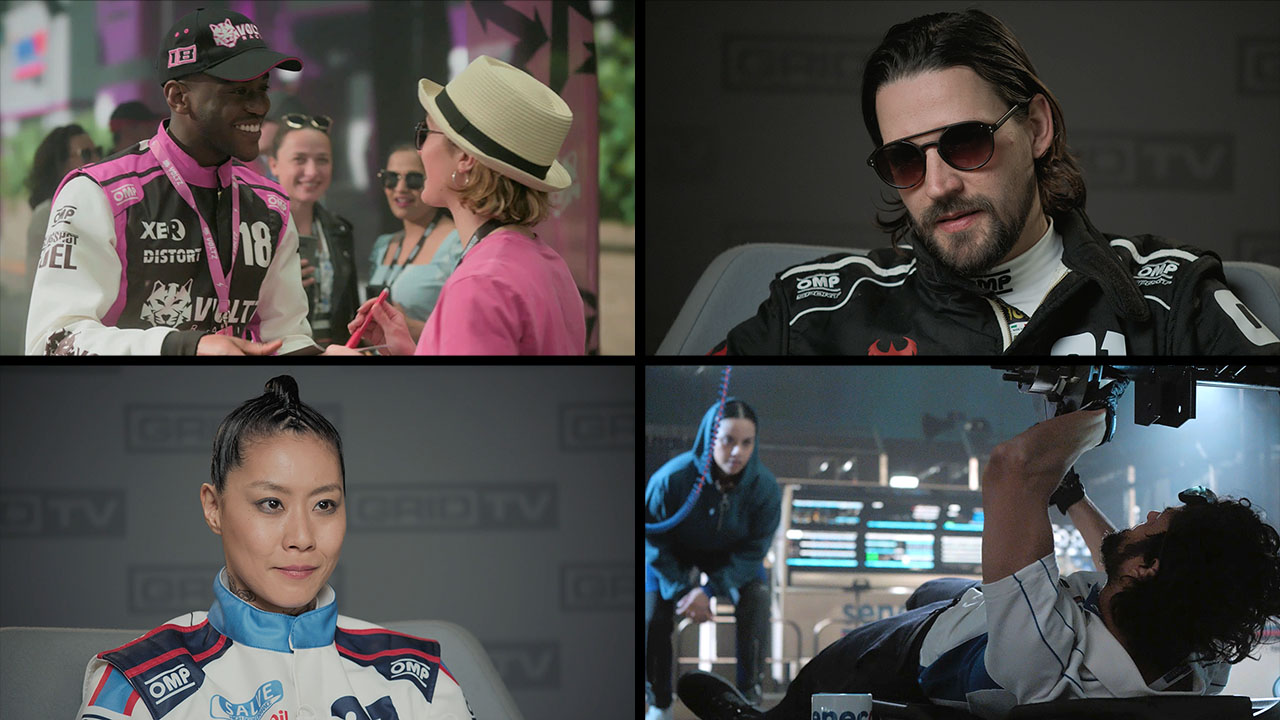 <strong>СВЕТ, КАМЕРА, МОТОРЫ!</strong><span><em>«Путь к победе»</em> — сюжетный режим с настоящими актерами, предлагающий уникальное путешествие по перипетиям GRID World Series.</span>