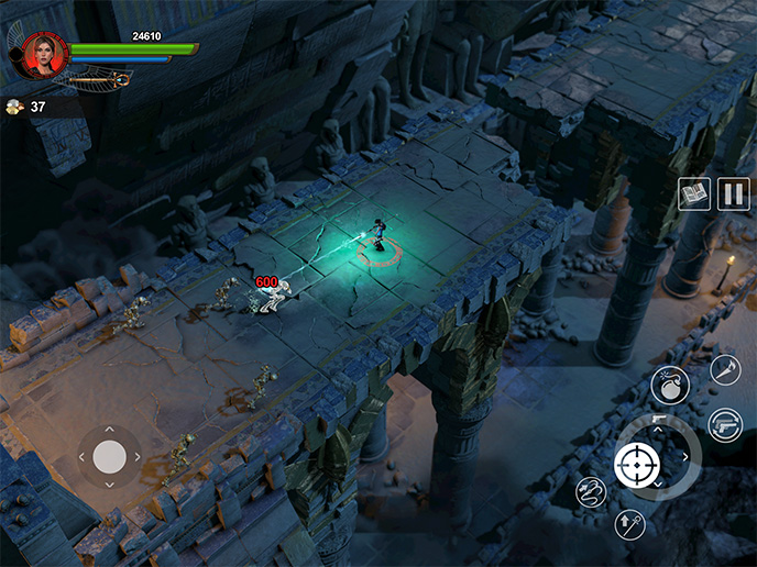 <strong>FIRST LEVEL FREE</strong> Begin Lara’s ancient Egyptian adventure for free, then unlock the full game and all DLC via a single in-app purchase.