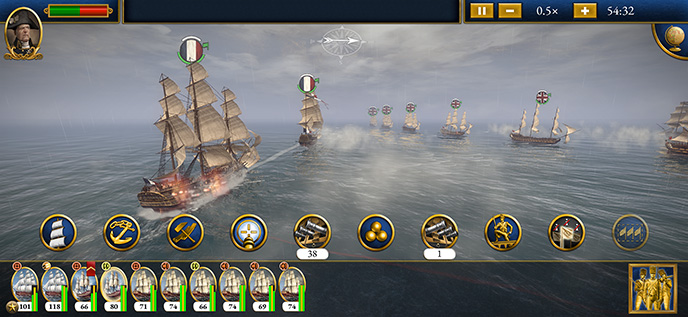 <strong>BEHERRSCHE DAS SCHLACHTFELD</strong> Befehlige Tausende von Soldaten in gewaltigen 3D-Schlachten zu Lande und zu Wasser, in deinen eigenen Kampagnen oder in historischen Schlachten. Plane den Sieg Napoleons über Österreich und Russland bei Austerlitz, schreibe die Niederlagen seiner Marine am Nil und bei Trafalgar neu und kämpfe als Großbritannien oder Frankreich in der entscheidenden Schlacht bei Waterloo.