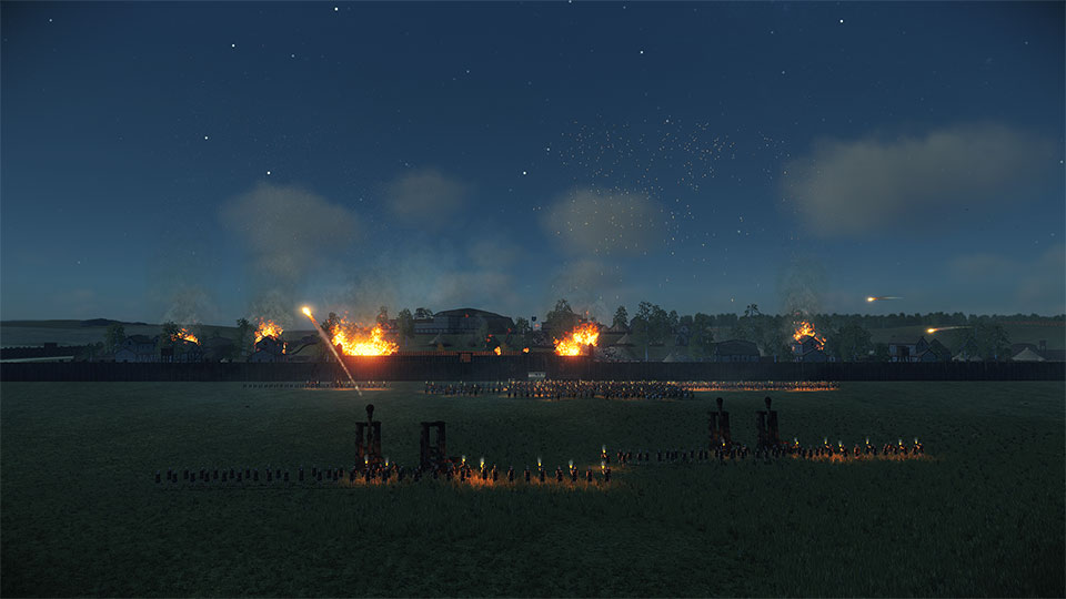 Night battles come with dynamic lighting and particle effects.